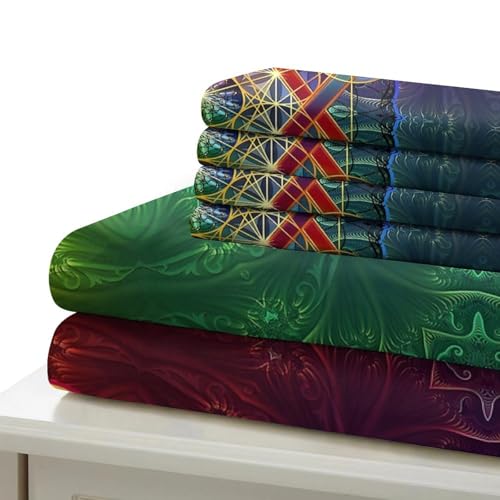 Housse de couette géométrie sacrée confort premium parure de lit 140x200 - 7
