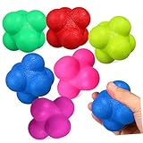 BESTonZON 6pièces Balles De Réaction Hexagonales Matériel Sport pour Entraînement Indoor Améliore Coordination Œil Main Réaction Légères Et Portables Défi Haute Difficulté