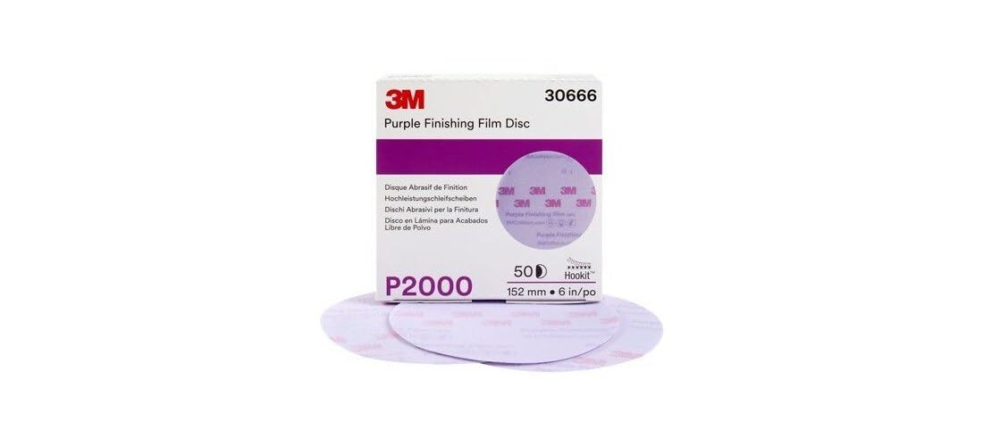 3m Hookit Purple Finishing Film Abrasive Disc 260l, 30666, 6 In, P2000 [50-discs Per Carton]