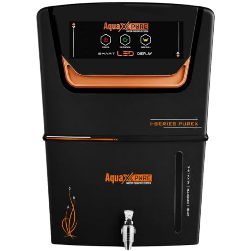 Image of AQUA X PURE- Luxury Series Domestic RO Water Purifier | Water, Upgraded | Intelligent RO+UV+UF+Alkaline | Copper+ Zinc Hydration | High TDS Optimized | 12 L | 20 LPH Fast Flow | 1 Year Warranty.