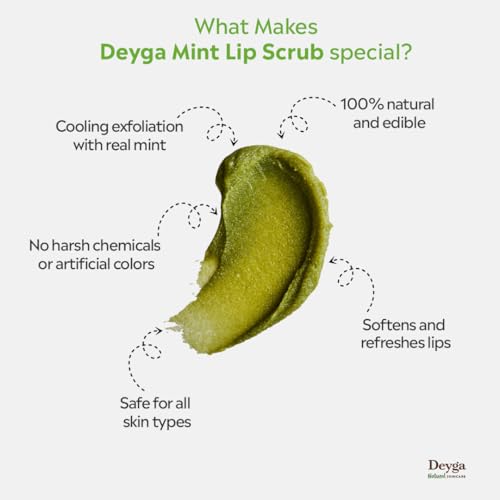 Image of Deyga Mint Lip Scrub (16 Grm) Exfoliates I Reduces Dryness