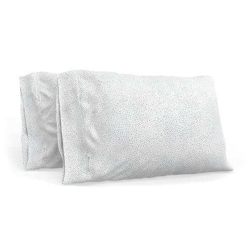 Image of QuickZip Sateen Pillowcase Standard /Queen Size (20 inch X 32 inch), Set of 2, 100% Cotton Pillow Covers with Envelope Closure, Gray Dot