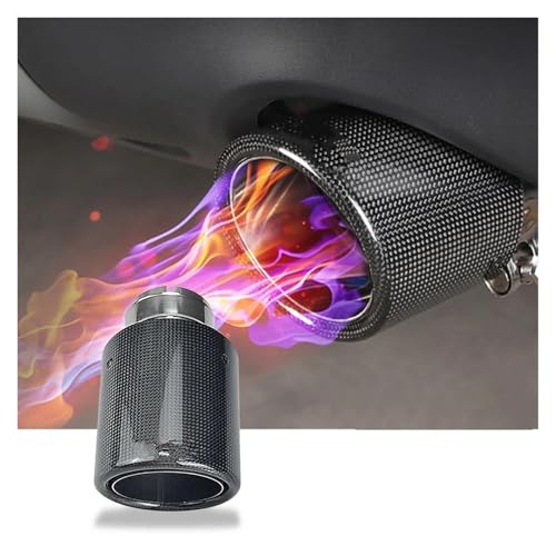 Tuyau d'échappement en fibre de carbone vernie entrée 51mm et sortie 76mm