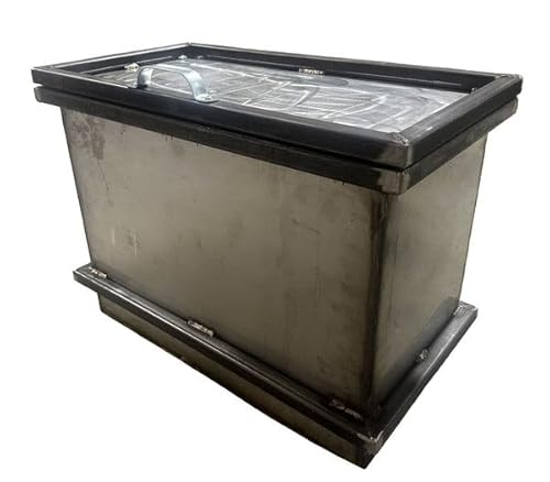 Industrial Stainless Steel Tank, 233 Gallon Capacity, 30x30x60 Inches, with Heating Element and Pneumatic Agitator (Stainless Steel)
