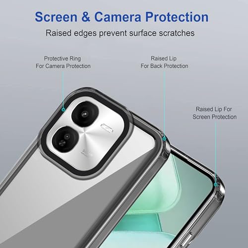 Image of amazon basics Back Case Cover for iQOO Z9x 5G | Compatible for iQOO Z9x 5G Back Cover | Case Cover with Camera Protection | (TPU + PC | Translucent Black)