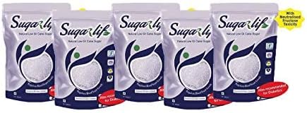 Sugarlif Low GI Sugar | Herbal Cane Sugar | Free From Chemicals,| Artificial Sweetener Substitute | Low Glycemic Index (GI)(375g - Pack Of 5)