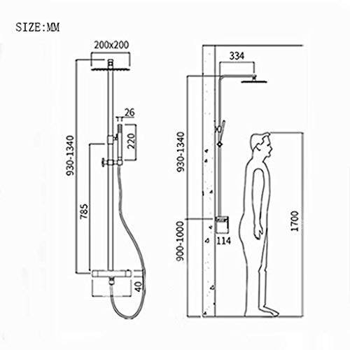 Shower System, Column Shower Bath Intelligent Digital Display Shower Set, LCD Screen Modern Design Shower Set Wall Mount miniatura 4