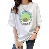 [ZKCASA] 甲子園球場 Tシャツ メンズ 半袖 トップス 春夏服 綿100% カットソー 大きいサイズ カジュアル ゆったり おしゃれ インナーシャツ 快適 柔らかい XL