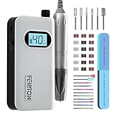 Electric Nail Drill, Portable Nail Drill Kit Rechargeable 40000 RPM Electric Professional Cordless E