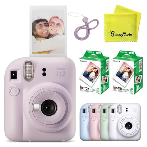 Image of Fujifilm Instax Mini 12 Instant Film Camera (Lilac Purple w / 40 Film Sheets)