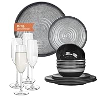 Melamine Toscane serviesset voor 4 personen, kleurrijk, mandala-look