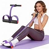 Kezidhp Pedalwiderstandsgerät mit Griffen, Pedal Widerstandsband Upgrade 6 Röhren Manuelles Trainer, Naturkautschuk Fußpedal Widerstandsbänder, Multifunktionelles Fitnessband für Bauch, Taille, Arme