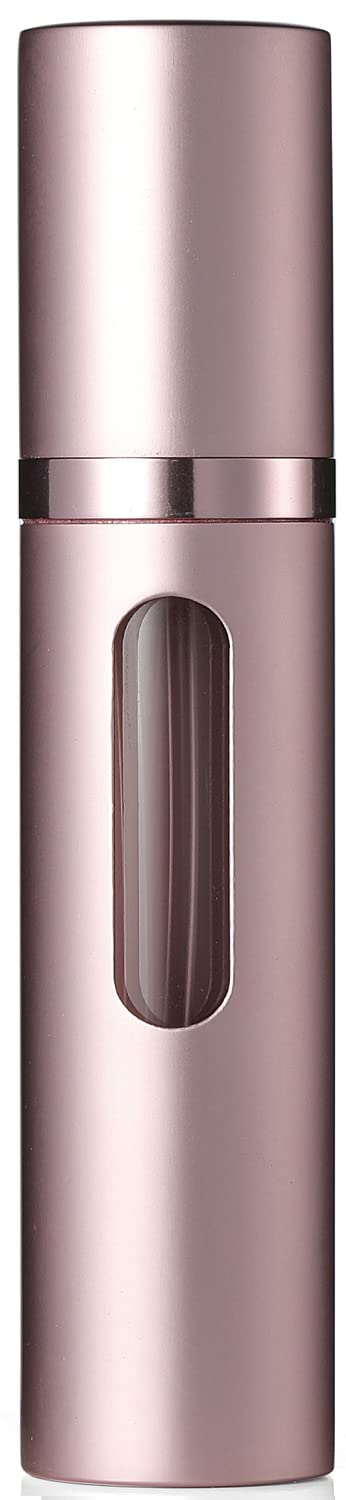 Travelofo Parfümzerstäuber Nachfüllbar, Leer Reise Parfüm Zerstäuber Mini Portable Sprühflasche mit Fenster für Unterwegs, 8ml (B-Rosa)