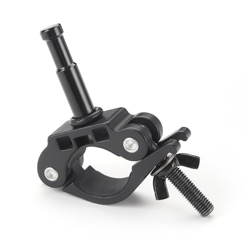 Image of PHOCUS Half Coupler Clamp with 5 /8 inch Baby Pin, Heavy Duty Truss Clamp on Round Tube for Supporting Photography Video Light Studio LED Ring Light (Clamp Range: 40-50mm)