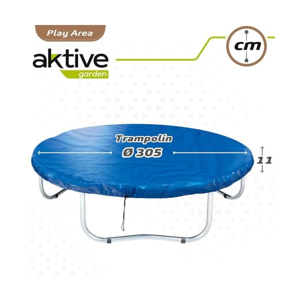 Aktive 54117 - Couverture de Trampoline - Diamètre 305 cm - Imperméable - Protection Solaire UV - Trampoline pour Enfants - Housse de Protection élastique extérieure Aktive 41f3UprWAML. SS600