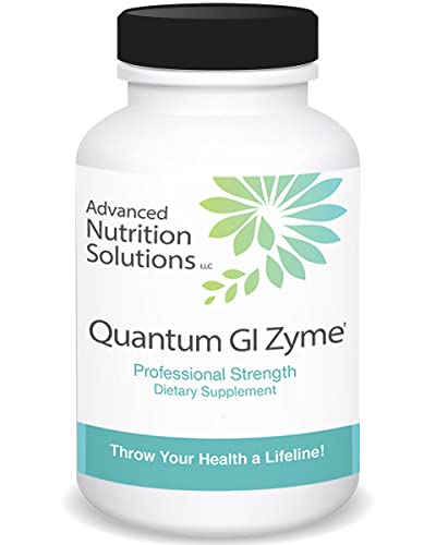 Advanced Nutrition Solutions Quantum Gi Zyme Professional Grade Whole Body Digestive Enzymes - Gut Health, Bloating, Ibs, Gas & Gi Distress. Pancreatin. May Improve Overall Digestion For Men & Women #TOP30