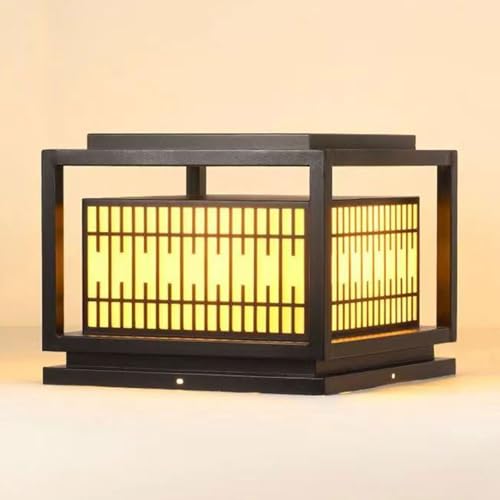 Lampadaire chinois ultra-lumineux, câblé, style industriel, étanche IP65 et résistant à la pluie, lanterne Stigma 11 pouces, lampe de colonne créative à économie d'énergie pour jardin, aménagement pa