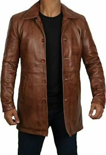 Veste en cuir pour homme marron coupe ajustée pour en finir avec les blousons rigides