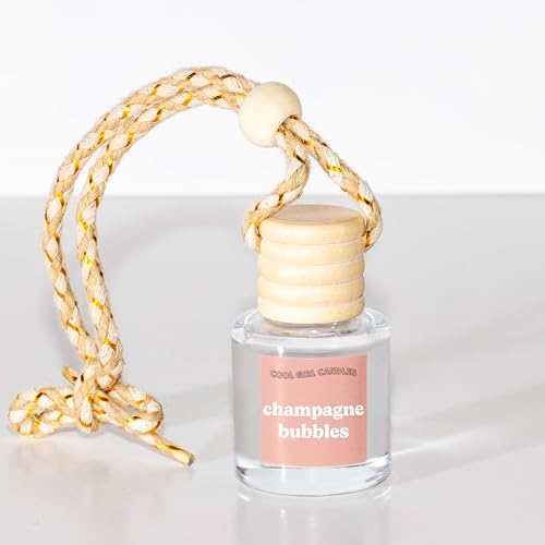 Image of COOLGIRLCANDLES Champagne Bubbles Car Hanging Fragrance Oil Scents Aromatherapy Automobile Diffuser, Long Lasting