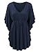 MBJ Womens Solid / Print Caftan Lounge Tunic Top - Made in USA