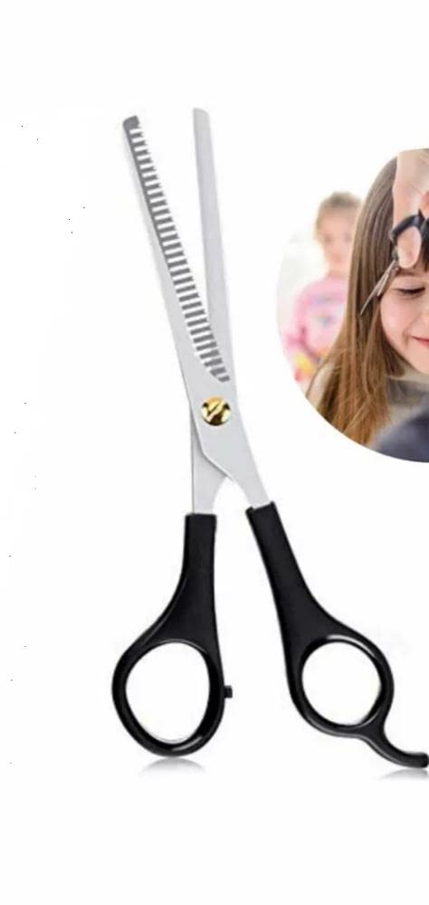 Professional Hair Cutting Stainless Steel Barber Scissor for Men & Women Thinning Shears for Salon & Home Use (Black Handle)