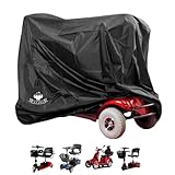 Mobility Scooter Storage Cover Upgrade, 122x 56 x 97CM - Rainproof, UV-Proof, Windproof, Waterproof Mobility Scooter Accessories, Electric Wheelchair Cover Machine Washable (Black)