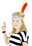 Material: 100% Polyester Indianer Kopfband mit Federn für Party Stirnband für Kinder