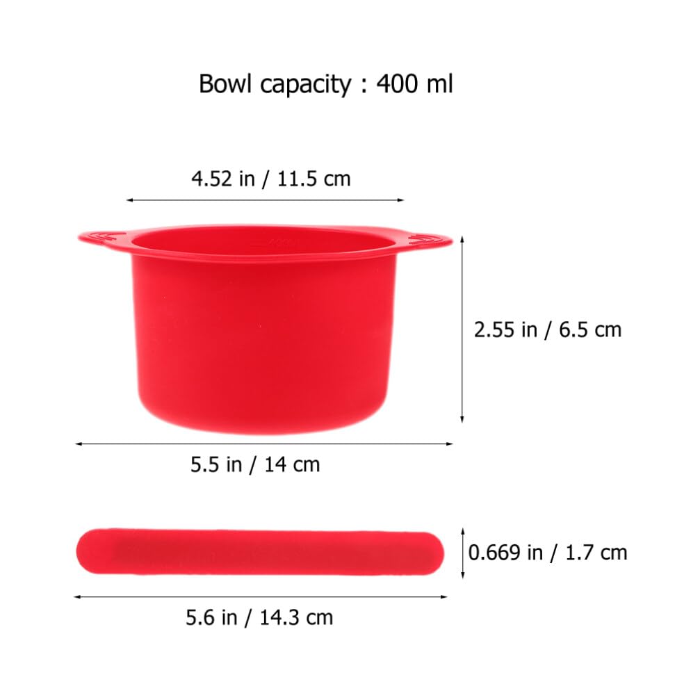 2 Set Silicone Wax Warmer Bowl Replacement 400ml Red