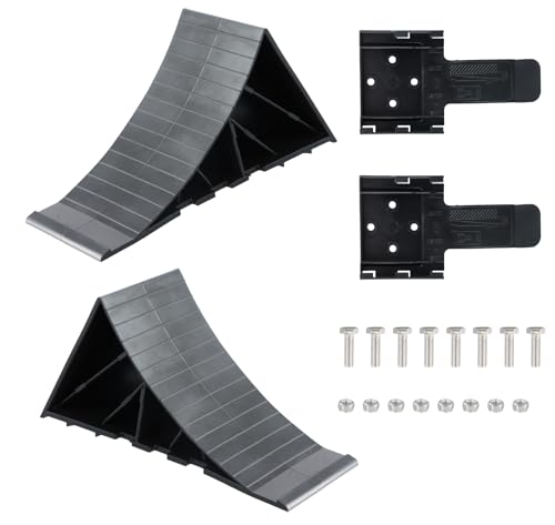 Dewocke 2PCS Calzos Coche, Cuña para Ruedas de Coches, Cuña Rueda Coche, Calzos for Ruedas, Calzo para Ruedas de Coche, para Caravana, Autocaravana, Coche, 2 Calzos para Ruedas con Soporte 1600 Kg