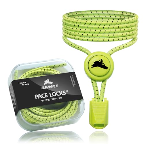 ALPHAPACE Pace Locks Button Lock Lacets élastiques autobloquants 120 cm - Système ultra rapide sans laçage - Idéal sport, enfants & séniors - Différentes...