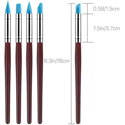 10 PCS Silicone Polymer Clay Sculpting Tool Pen Rubber Tip Color Shaping Wipe Out Carving Pen Brush
