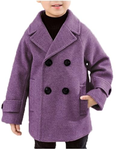 ONAXTDA Boys' Dress Coats Double Breasted Srping Fall Knee Long Overcoat 5-14 Years