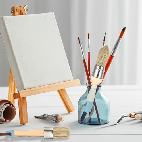 Juego de 4 pinceles para pintura de 25 cm con mango de madera PRETYZOOM 4
