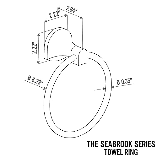 Bennington Seabrook Hand Towel Ring Wall Mounted Bathroom Hardware Bath Accessory, Nickel #TOP1