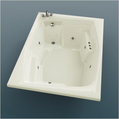 St. Nevis 54 x 72 x 23 Rectangular Whirlpool Jetted Bathtub Color/Trim/Tile Flange/Front Skirt/Drain: Biscuit/Polished Brass/No/Yes/Left/Right