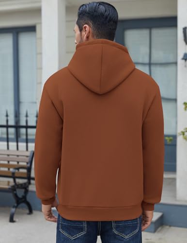 Image of COOFANDY Men Cotton Fleece Hooded Sweatshirt Casual Long Sleeve Hoodies Pullover Fashion Drawstring Hoodie with Kanga Pocket