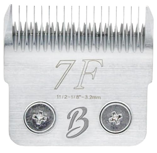 Bucchelli Detachable D Series 7f Blades for Dog Grooming Full Tooth Cuts Length 1/8" - 3.2mm, Will Not Fit A5 Clippers, Japanese High Carbon Steel 7F Dog Grooming Blade | 7f Blade Clippers (B7FD)