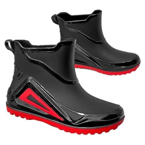 E KAINI Rain Boots for Men Waterproof Mens with PVC Rubber Boots Mens Mud Boots, Comfort Lightweight Gardening Fishing Shoes for Yard Farm Outdoor Work Cover