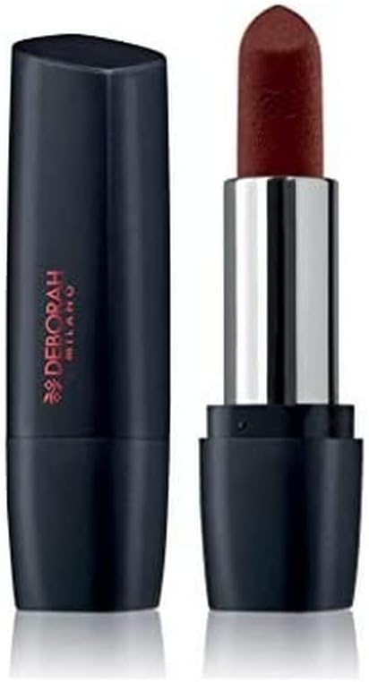 Deborah Milano Red Mat lipstick nr. 2 Dark Brown, ultra-matte finish, langhoudend, met collageen, hyaluronzuur en avocado-extract voor gevoede, gehydrateerde, zachte en verzorgde lippen