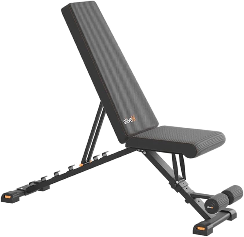 Ativafit Weight Bench Folding Strength Training Bench for Full Body Workout Incline Bench with Quick Folding& Fast Adjustment Decline Home Gym