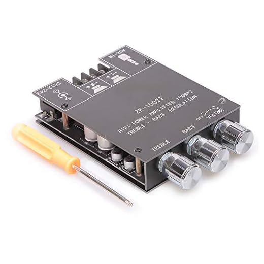 100W+100W Amplifier Board with Treble and Bass Control, DC 9-24V, BT and AUX Inputs, 2.0 Channel Stereo AMP Board for DIY Wireless Speakers, Password Free (ZK-1002T)