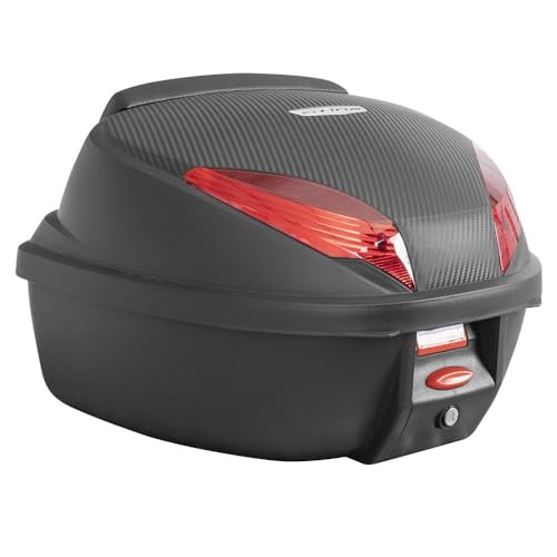 TEKNIX S-Line - Top Case Moto et Scooter 35L Noir/Carbone