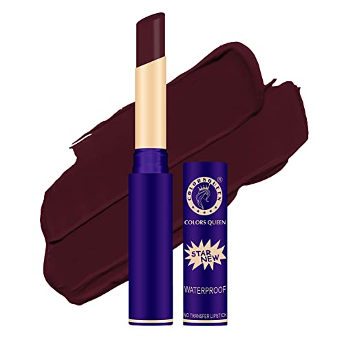 Image of Colors Queen Queen Lips Matte Lipstick | Long Lasting Lipstick Waterproof Highly Pigmented with Smooth Application | Smudge Proof Lipstick for Women (27 - Wine Mahroon)