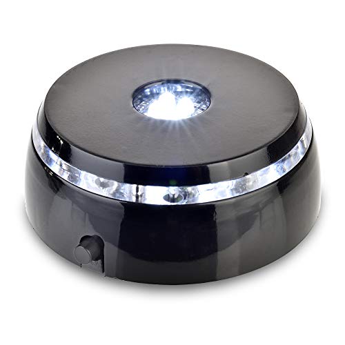Santa Cruz Lights 4 LED Round White Light Stand Base for Crystals/Glass Art
