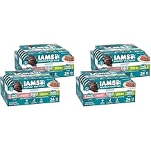 IAMS Perfect Portions Indoor Adult Grain Free Wet Cat Food Pate, Turkey and Salmon Recipe, 2.6 oz. Twin-Pack Trays 12 Count, 24 Servings Pack of 4