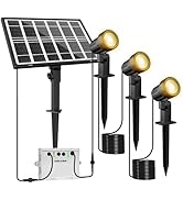 MEIKEE 3 in 1 Solar Spot Lights Outdoor Garden, Solar Spike Light 3000K Warm White, Solar Garden ...
