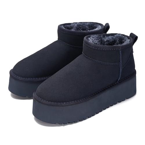 Image of Project Cloud 100% Genuine Leather Platform Ankle Boots for Women