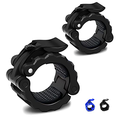 Olympic Weight Barbell Clamps, Gym Clips Barbell 2inch, 50mm , Anti Slip Lifting Workout Clips, Pair Of Standard Exercise Bar Collars, Weight Stoppers For Bar, Weight Clips For Bars (Black)