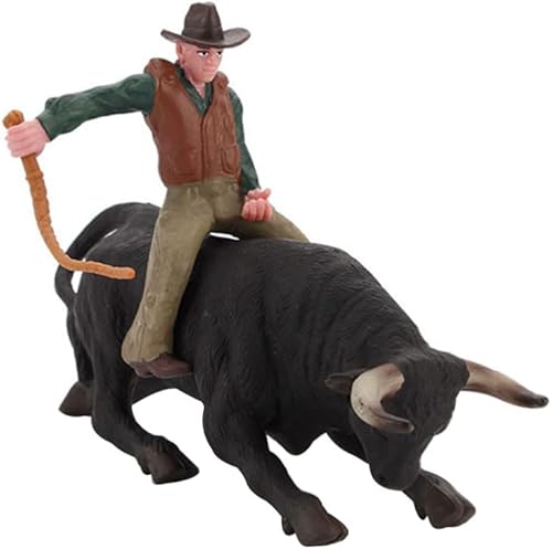 Toyvian Escultura de vaquero de escritorio, 1 juego de figuras falsas, modelo de granja, juguetes de granja, figura de acción de vaqueros,