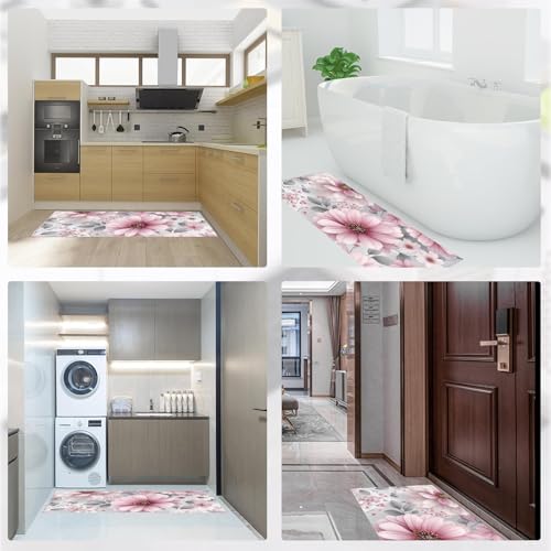 Tapis de cuisine antidérapants absorbants dahlia blush confort du sol